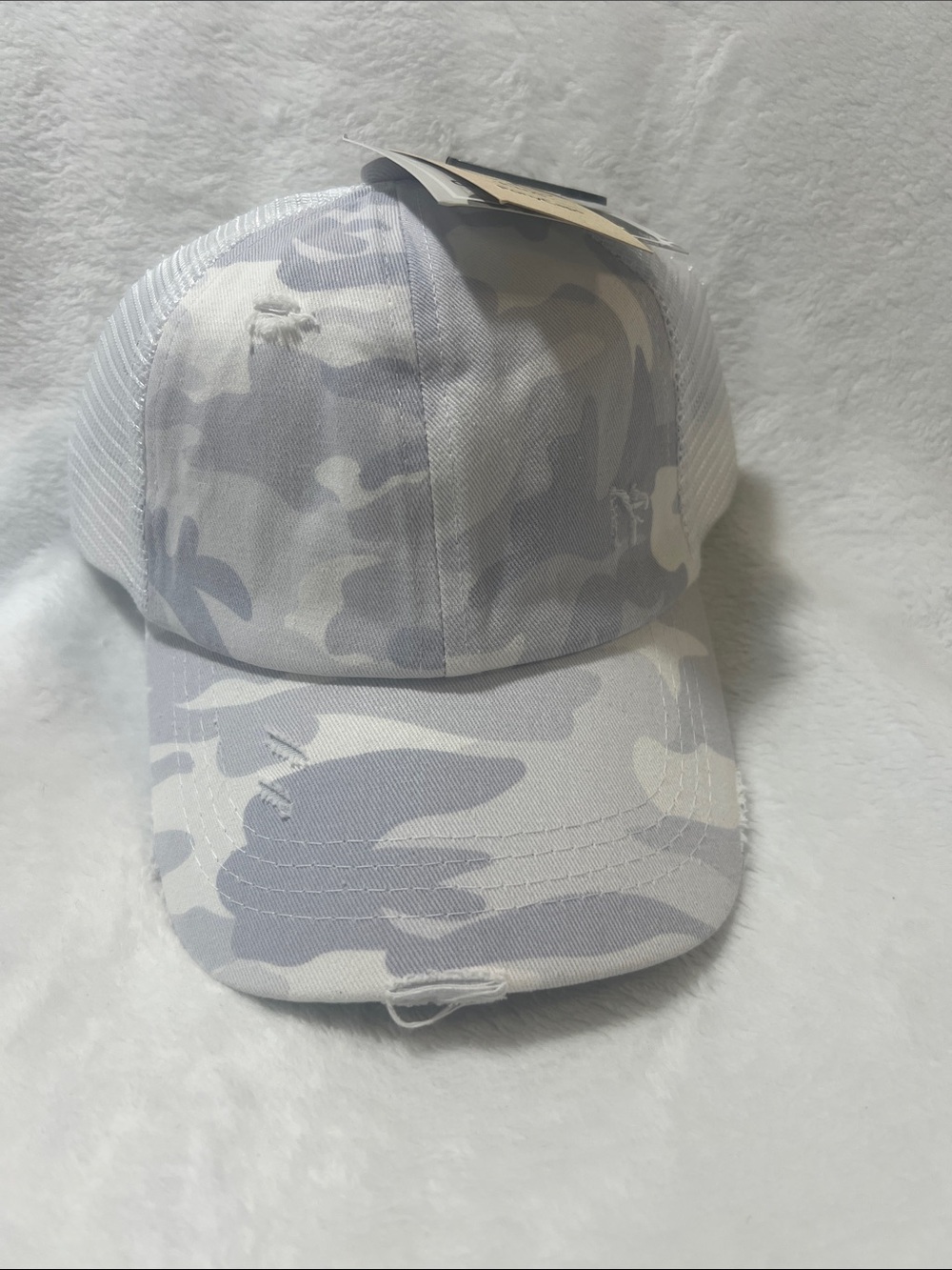 C.C Kids Light Gray & White Camo Mesh Trucker Hat
